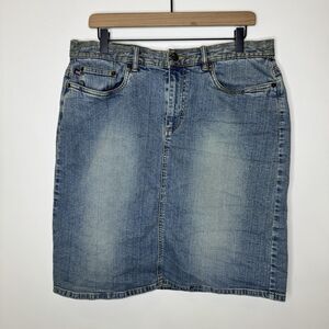 Polo Jeans Company Ralph Lauren Denim Knee Skirt Vintage Y2K 2000s Sz 14